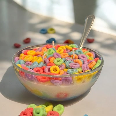 Froot Loop Cereal Candle