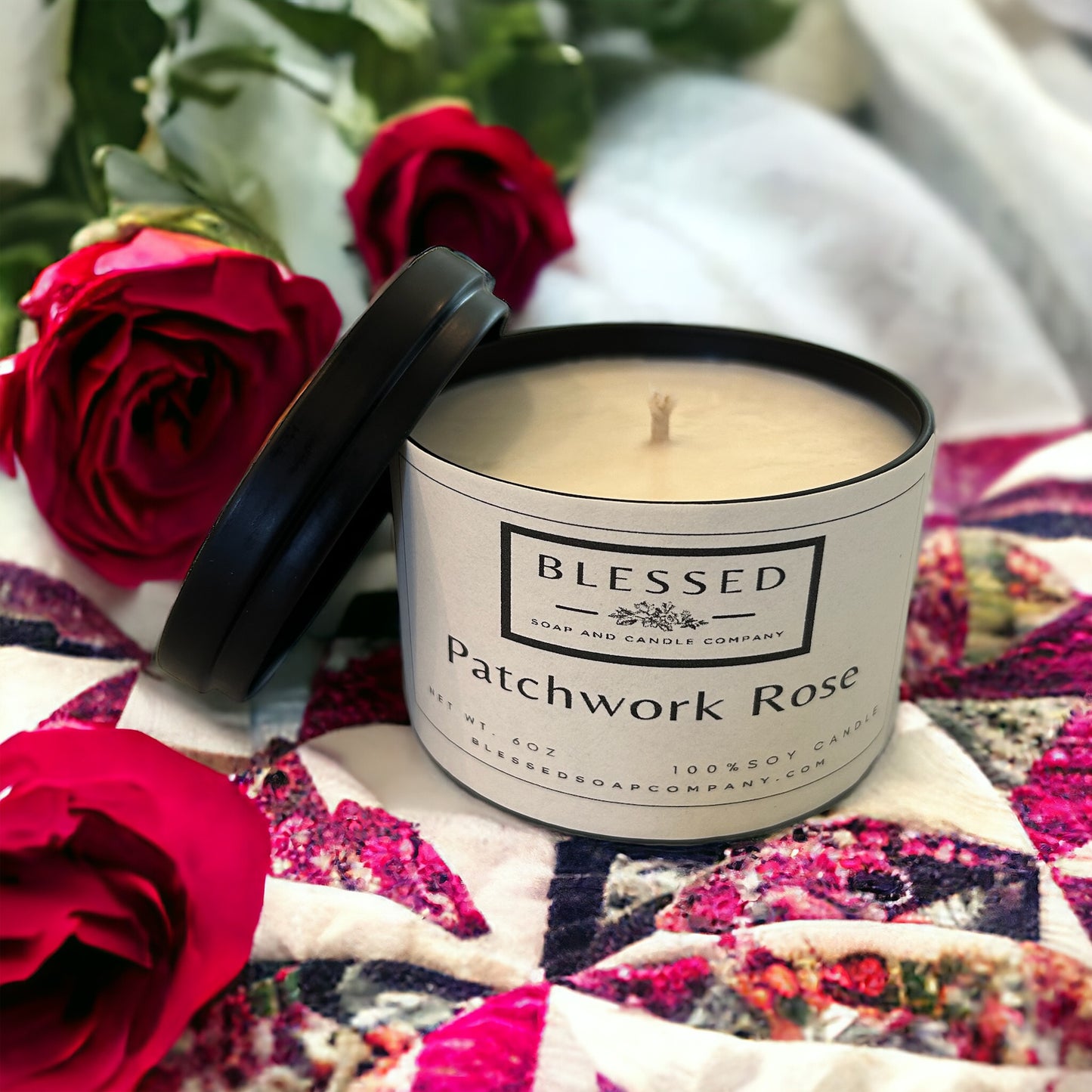 Patchwork Rose Candle