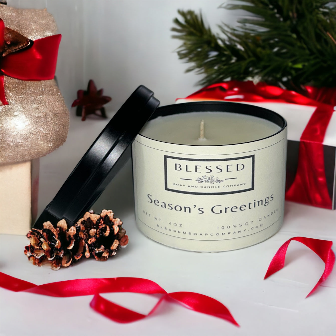 Season's Greetings Candle